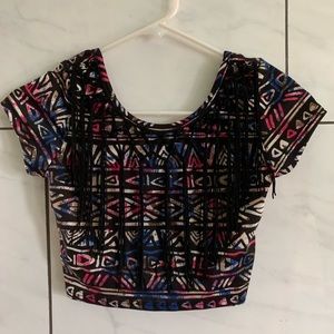 Tribal print crop top🏹